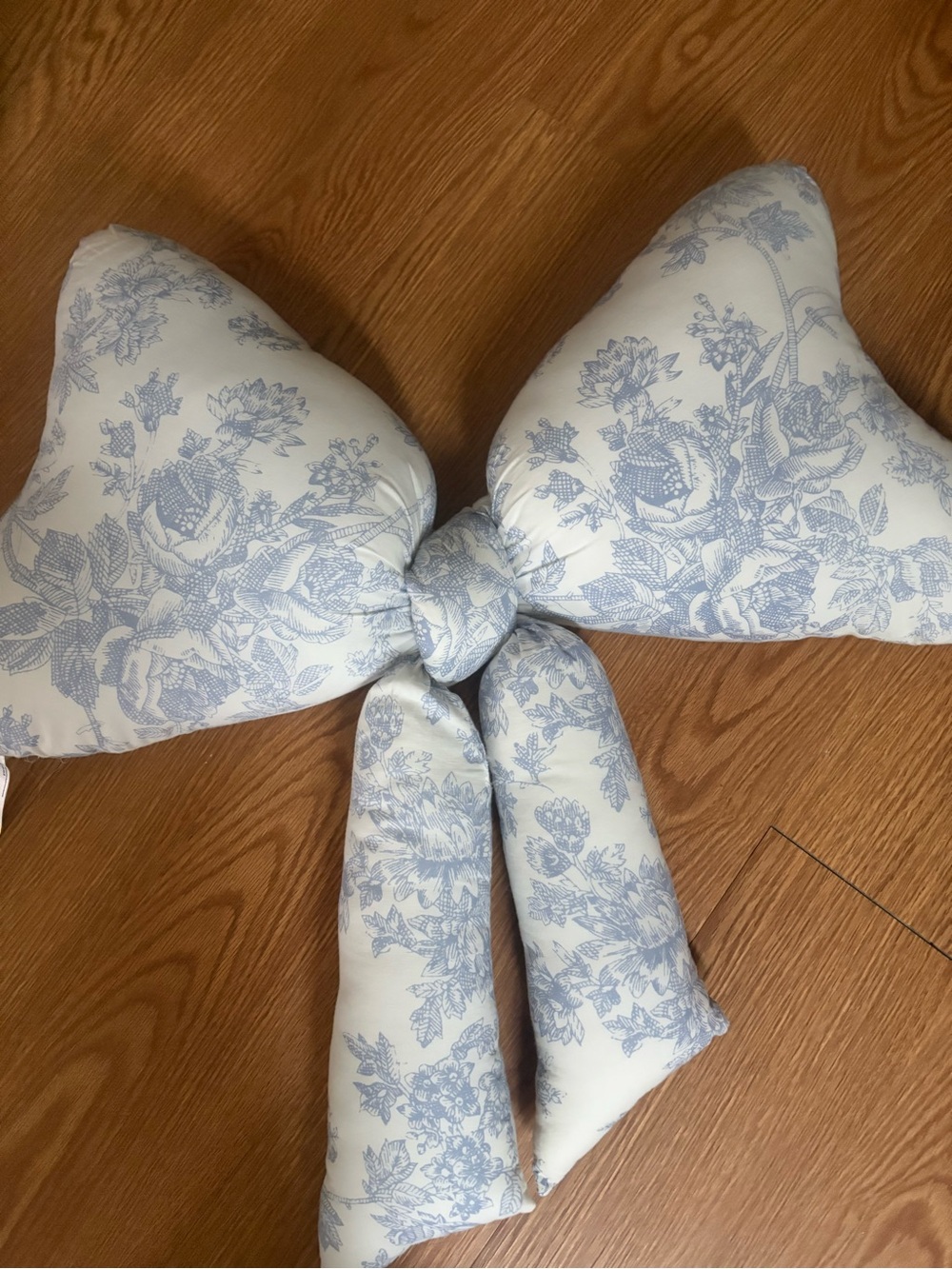 Urban Outfitters Blue Floral Bow Pillow